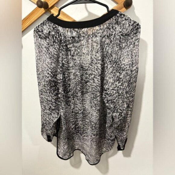 Rebecca Taylor Sheer Textured Silk Print Top - Picture 8 of 8